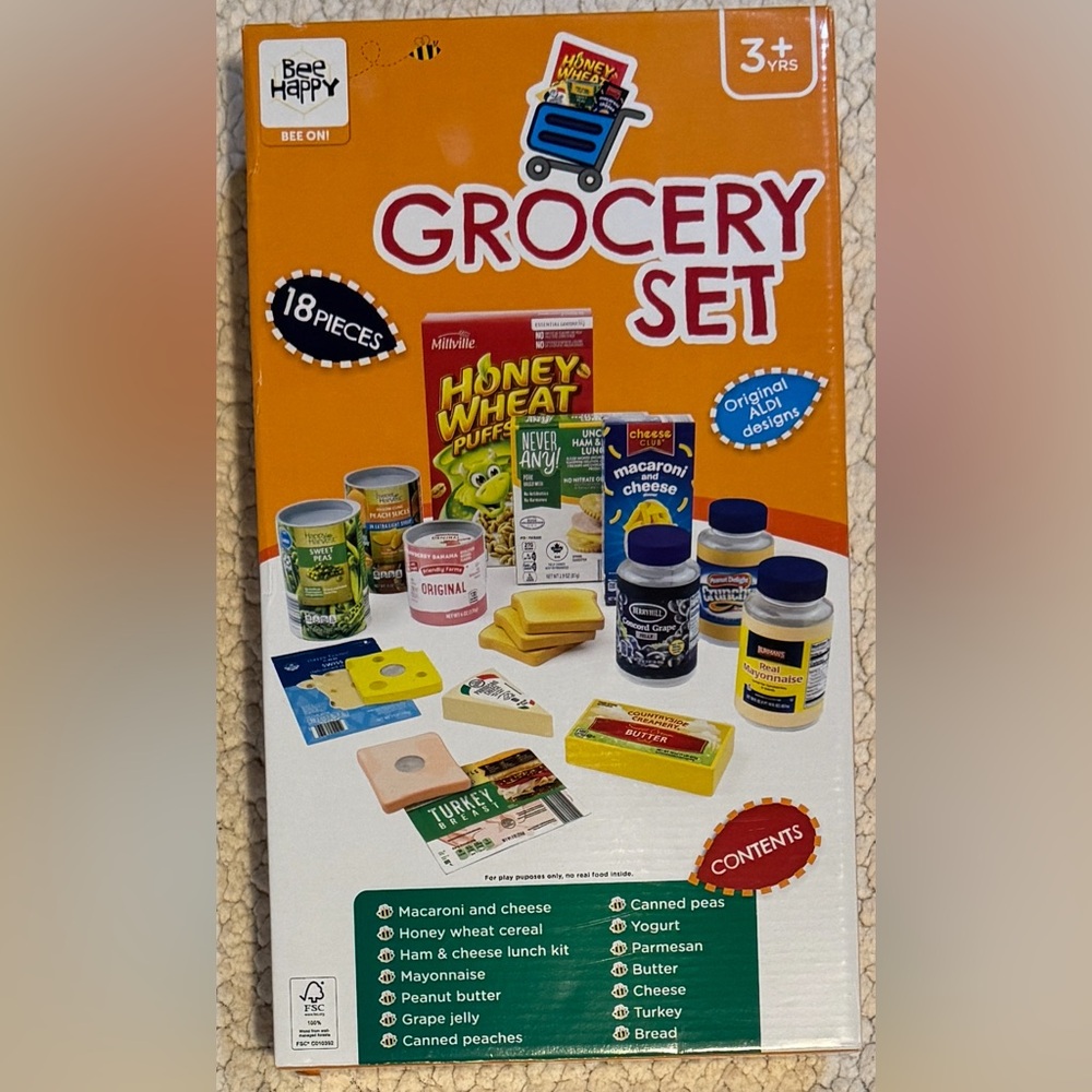 Aldi Play Food 18 Pc Set Pretend Groceries Imaginative Play Rare Finds Kids New